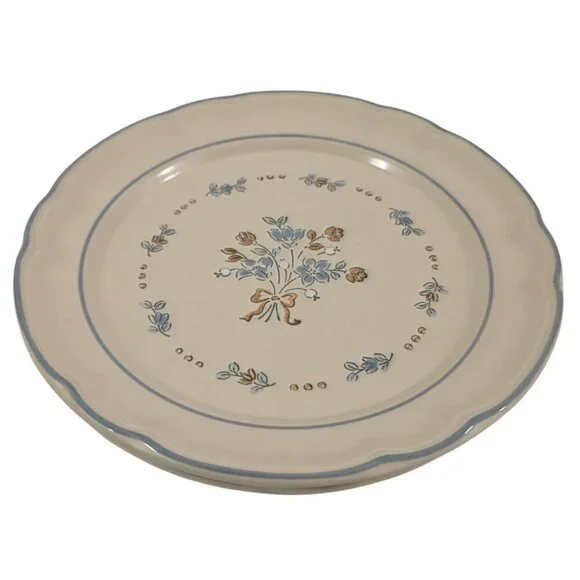 Cordella Bluet Hand Decorated 7 ¾” Stoneware Salad Luncheon Plates – Set of 4 - Picture 5 of 12